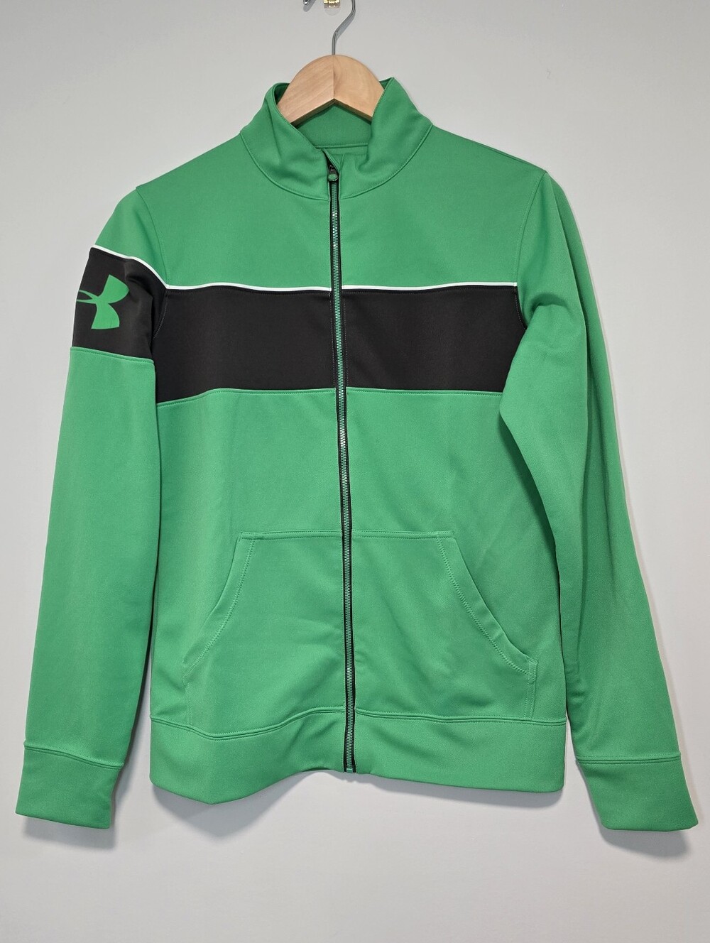 Under Armour Green Full-Zip Track Jacket retro/ Y2K/Blokecore S-M